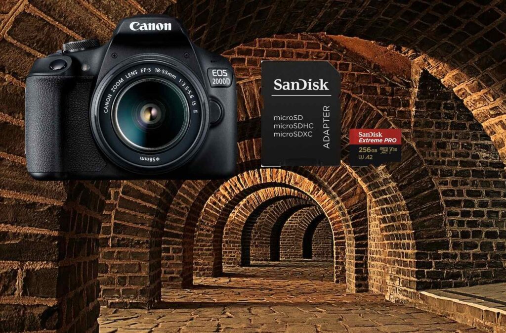 Met de Canon EOS 2000D en geheugenkaart kun je de mooiste foto's maken. Kies bijvoorbeeld voor de SanDisk Extreme Pro micro SD kaart met adapter.