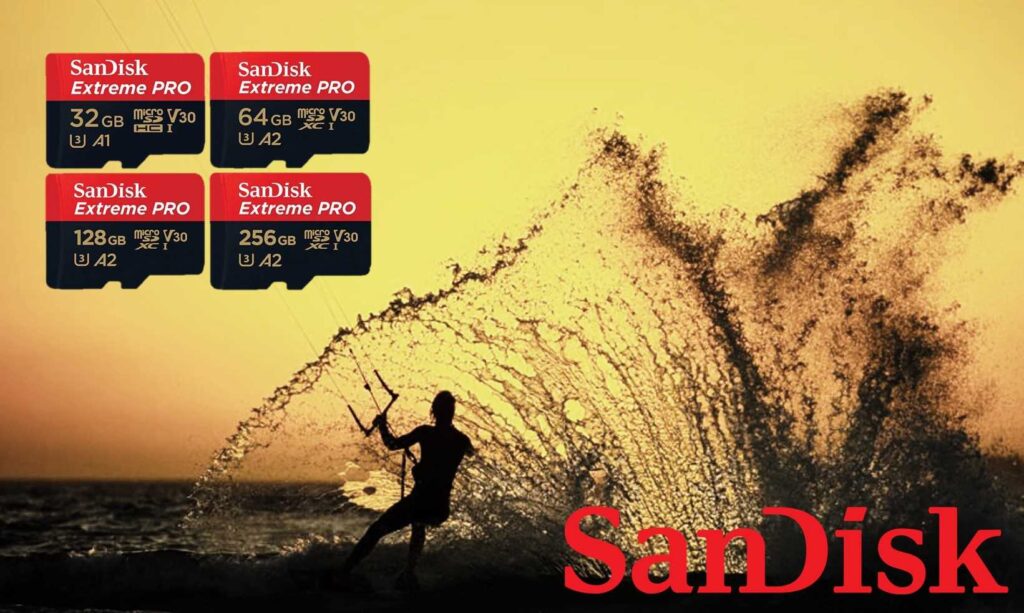 Gebruik voor actie- en sportfotografie een snelle geheugenkaart, zoals de SanDisk Extreme Pro micro SD kaart met adapter.